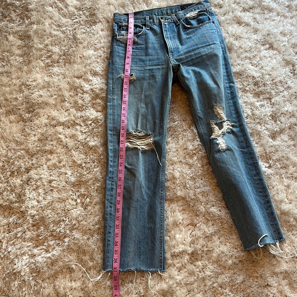 Rag & Bone High-Rise Distressed Ripped Ankle Modele Jeans in color: Shaker - Picture 15 of 16